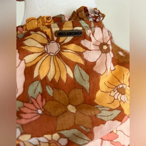 Billabong x The Salty Blonde Float On Long Sleeve Tie Front Crop Top Large - Picture 6 of 13